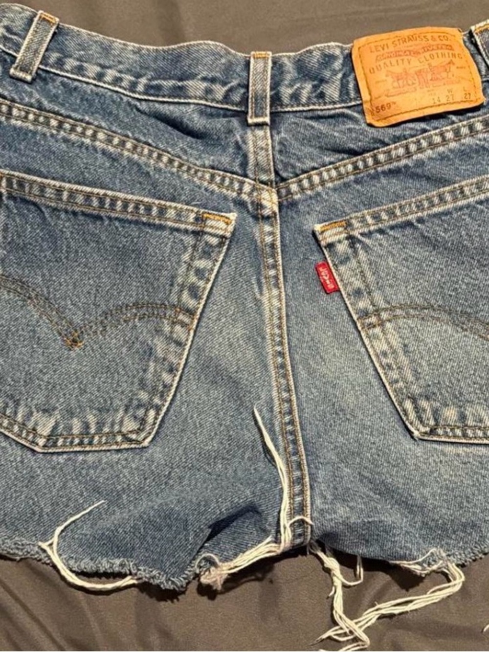 Levi's Light Blue Denim Cutoff Shorts with Frayed Hem